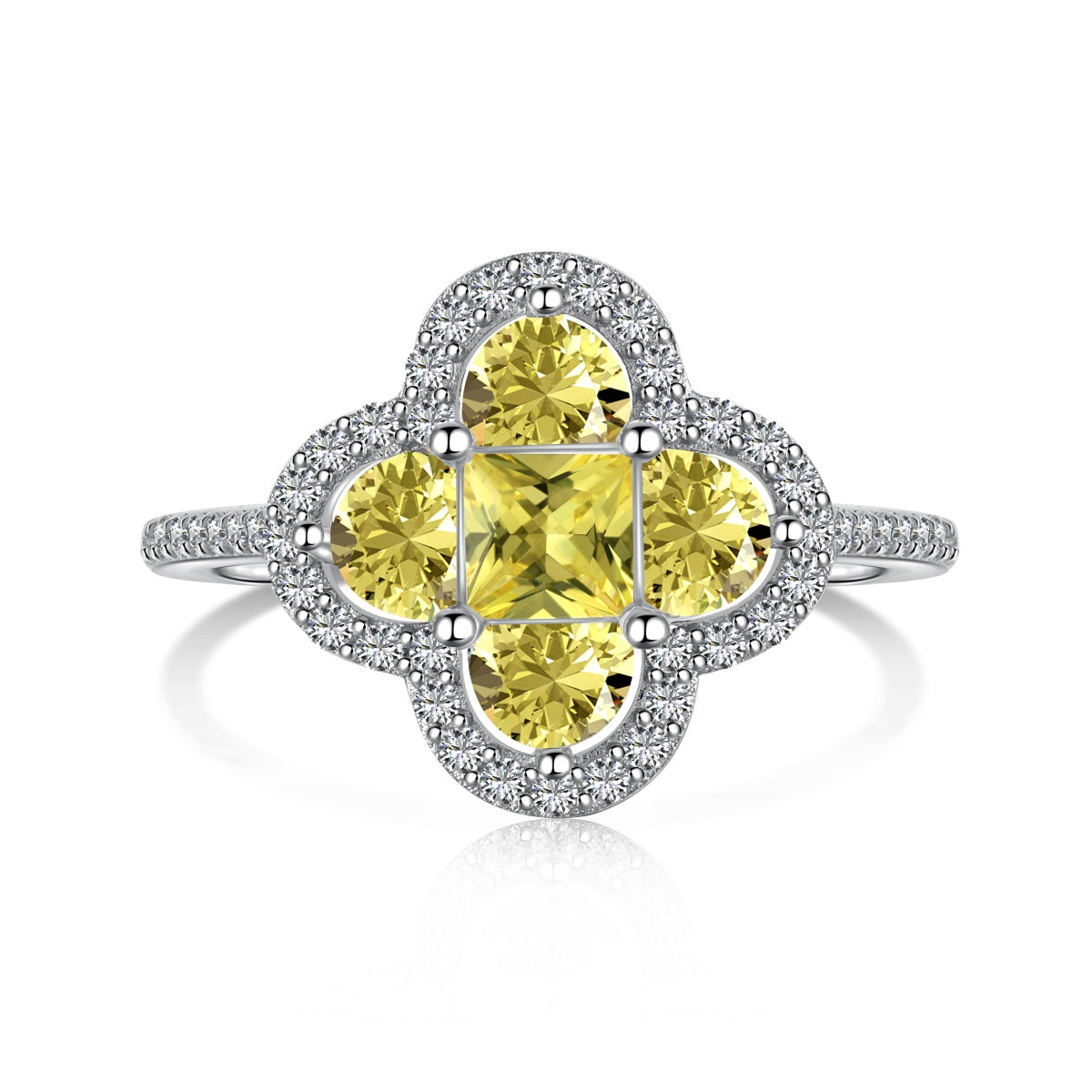 [RAFFINE]Luxurious Eternity Flower Shape Banquet Ring