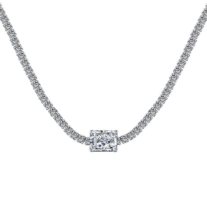 [RAFFINE]2.0 carat Ornate Emerald Cut Necklace