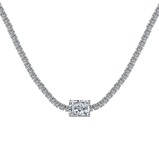 [RAFFINE]2.0 carat Ornate Emerald Cut Necklace