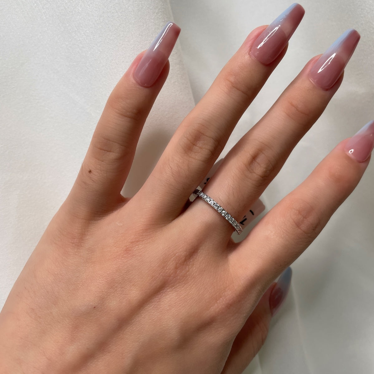 [RAFFINE]Delicate Sparkling Round Cut Daily Ring