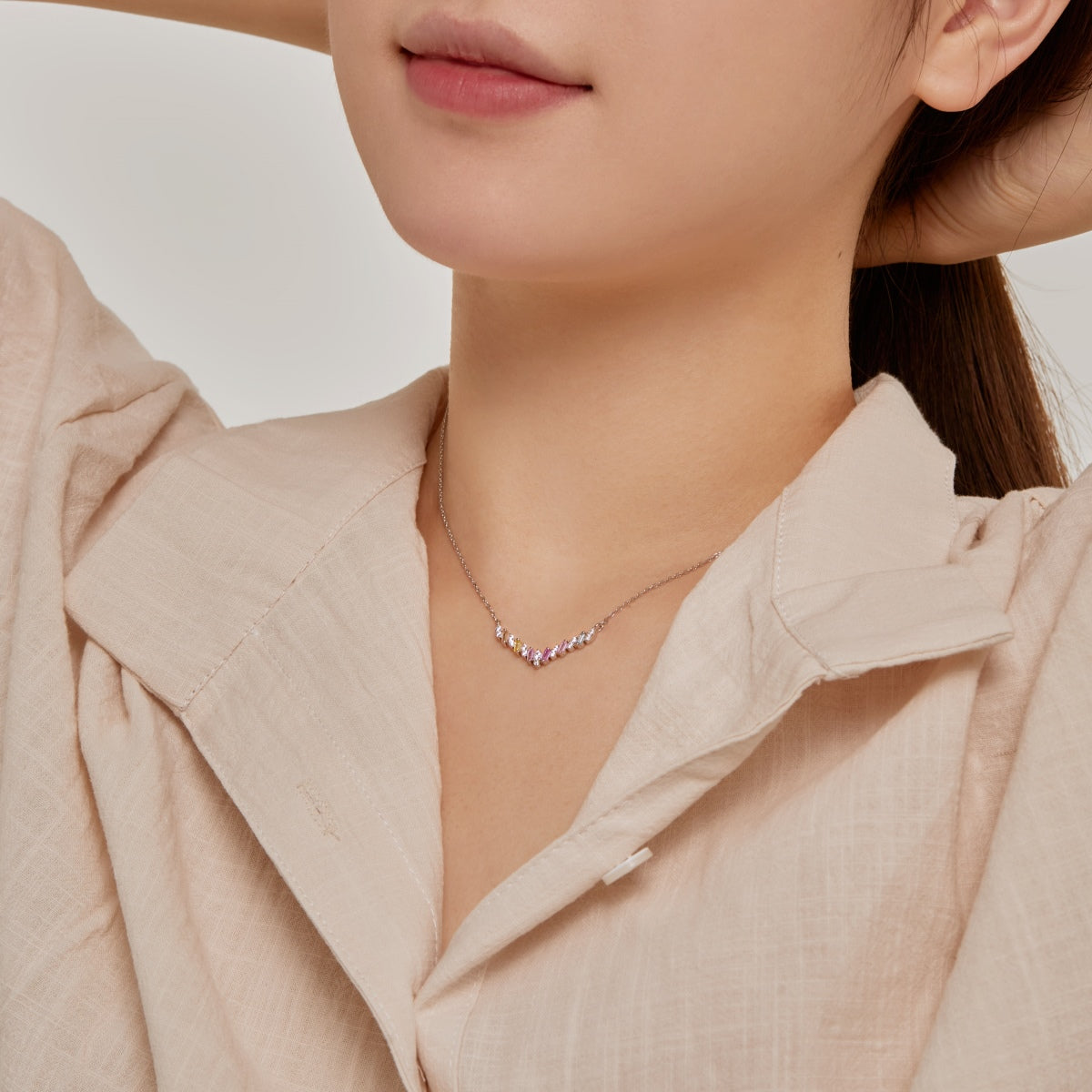 [RAFFINE]Dazzling Rainbow Necklace