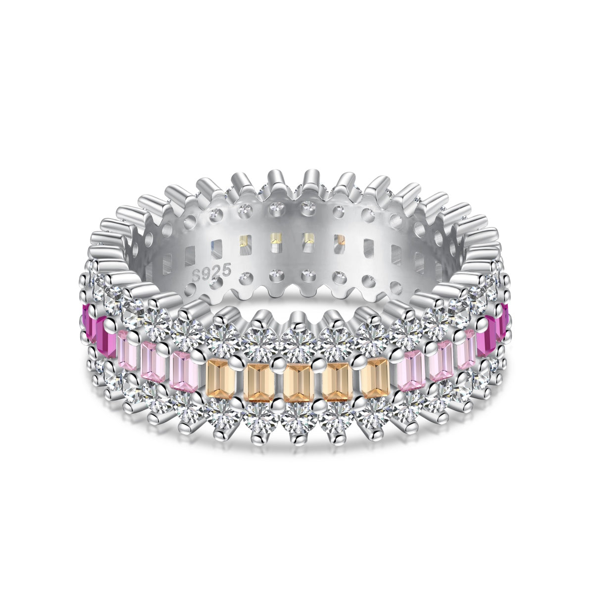 [RAFFINE]Ornate Colorful Radiant Cut Daily Ring