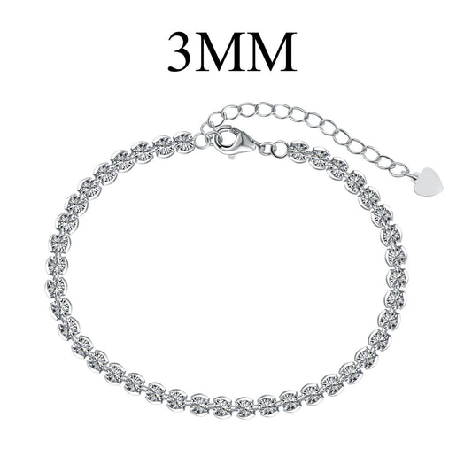 [RAFFINE]Ornate  Sparkling Round Cut Daily Bracelet