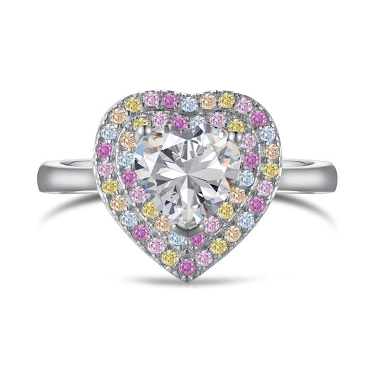 [RAFFINE]Delicate Ebullient Heart Shape Wedding Ring