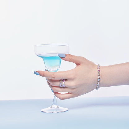 [RAFFINE]Dainty Kaleidoscopic Emerald Cut Daily Ring