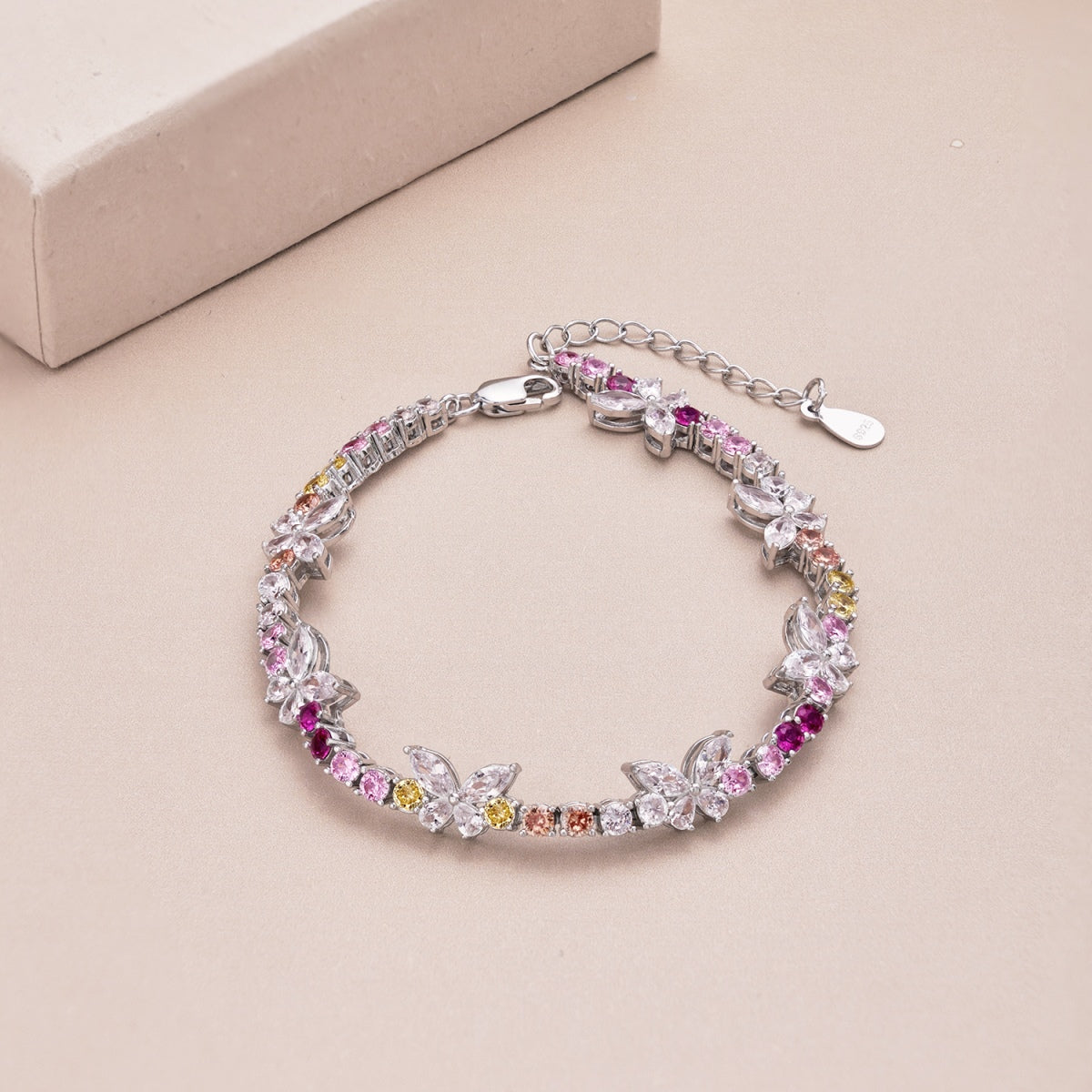 [RAFFINE]Ornate Colorful Butterfly Shape Round Cut Daily Bracelet