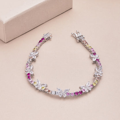 [RAFFINE]Ornate Colorful Butterfly Shape Round Cut Daily Bracelet