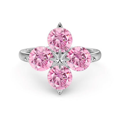 [RAFFINE]Four-Leaf Clover Eight-Pointed Star Ring