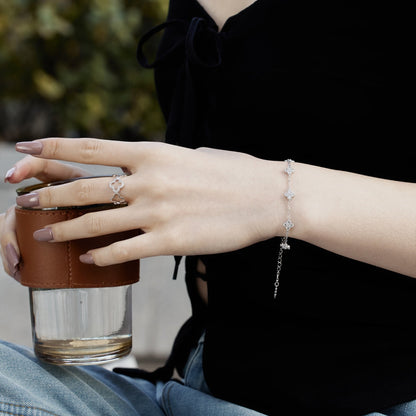 [RAFFINE]Four-Leaf Clover Hollow Butterfly Bracelet