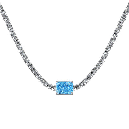 [RAFFINE]2.0 carat Ornate Emerald Cut Necklace
