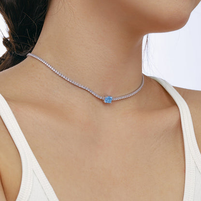 [RAFFINE]2.0 carat Ornate Emerald Cut Necklace