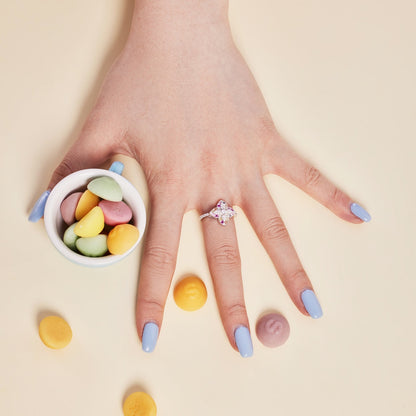 [RAFFINE]Luxurious Colorful Flower Shape Banquet Ring