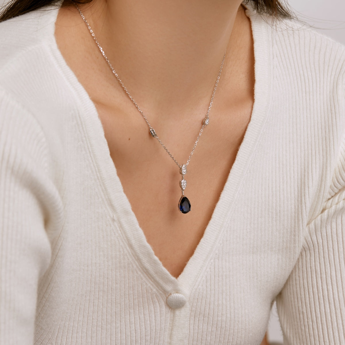 [RAFFINE]Collar deslumbrante con corte de pera