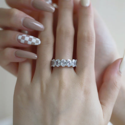 [RAFFINE]Dainty Elongated Cushion Cut Tennis Ring