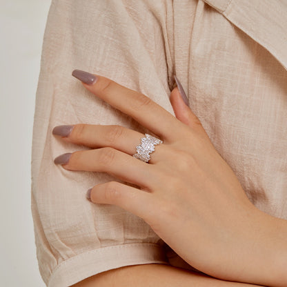 [RAFFINE]Luxurious Colorful Radiant Cut Daily Ring