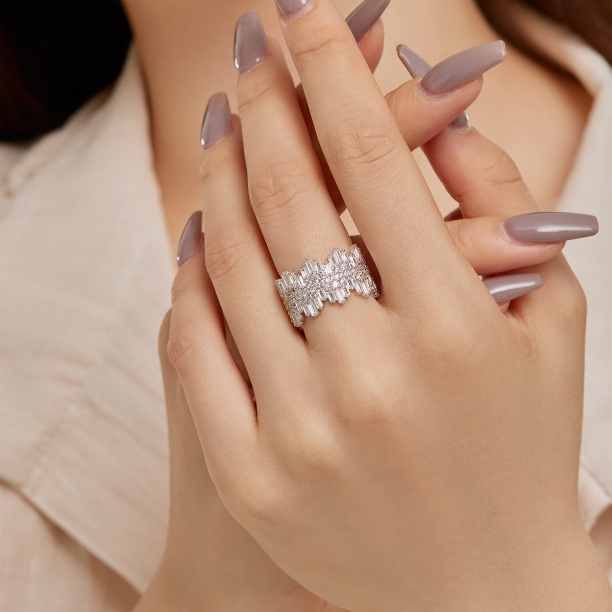 [RAFFINE]Luxurious Colorful Radiant Cut Daily Ring