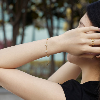 [RAFFINE]Four-Leaf Clover Hollow Butterfly Bracelet