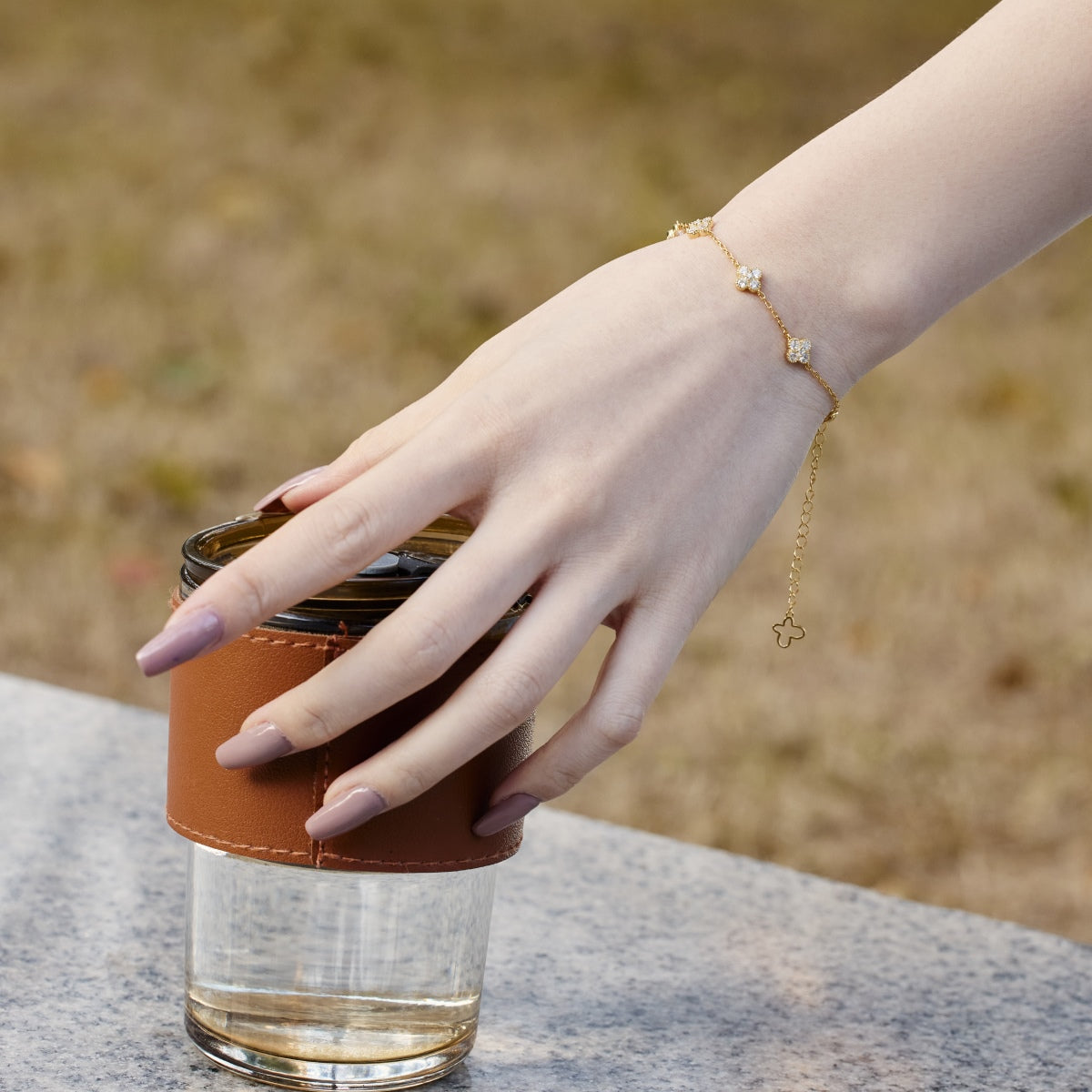[RAFFINE]Four-Leaf Clover Hollow Butterfly Bracelet
