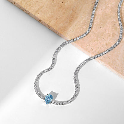 [RAFFINE]1.0 carat Unique Pear Cut Tennis Necklace