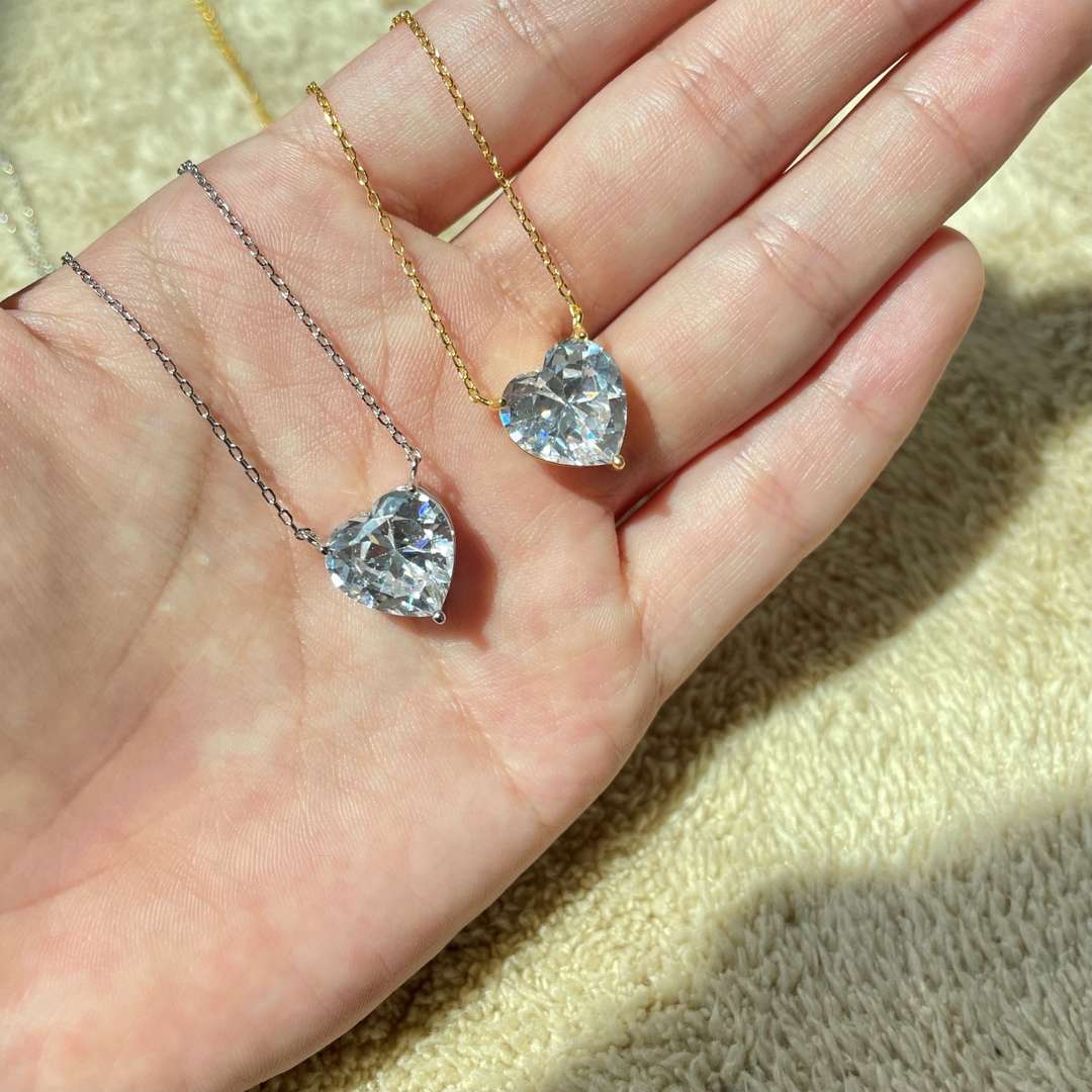 [RAFFINE]6.0 carat Radiant Heart Shape Necklace