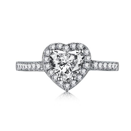 [RAFFINE]Eternity Splashy Romantic Heart Shape Lover Ring