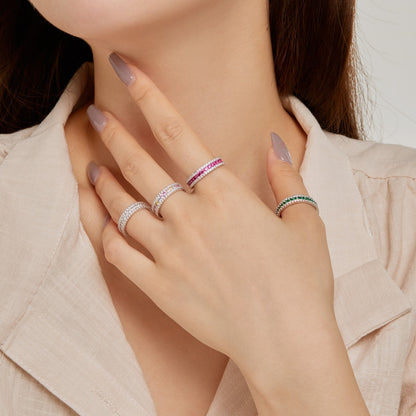 [RAFFINE]Delicate Colorful Round Cut Daily Ring
