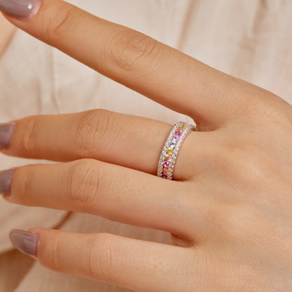 [RAFFINE]Delicate Colorful Round Cut Daily Ring