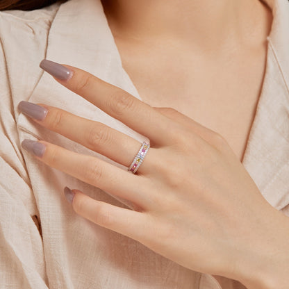 [RAFFINE]Delicate Colorful Round Cut Daily Ring