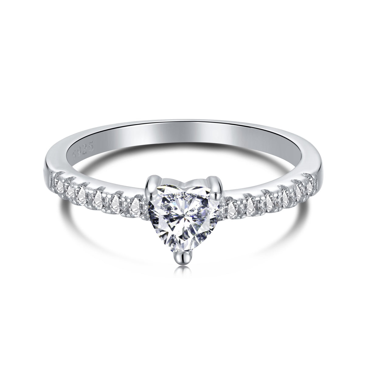 [RAFFINE]0.5 Carat CaratEternity Charming Heart Shape Lover Ring