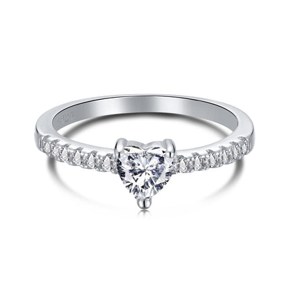 [RAFFINE]0.5 Carat CaratEternity Charming Heart Shape Lover Ring