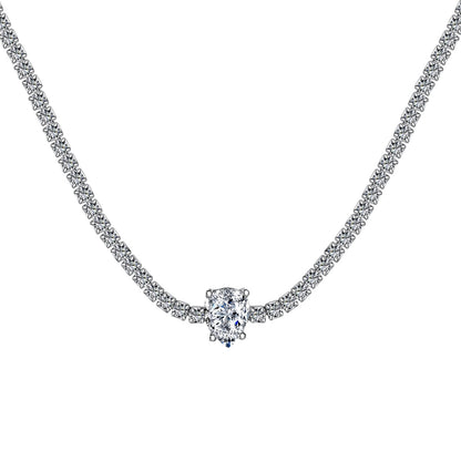 [RAFFINE]1.0 carat Unique Pear Cut Tennis Necklace