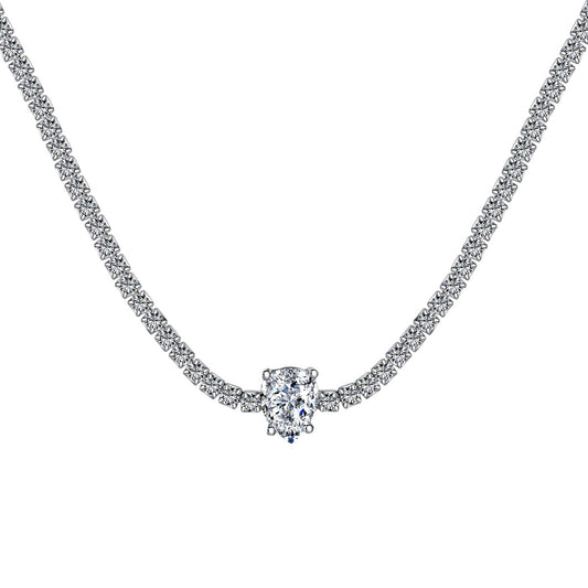 [RAFFINE]1.0 carat Unique Pear Cut Tennis Necklace