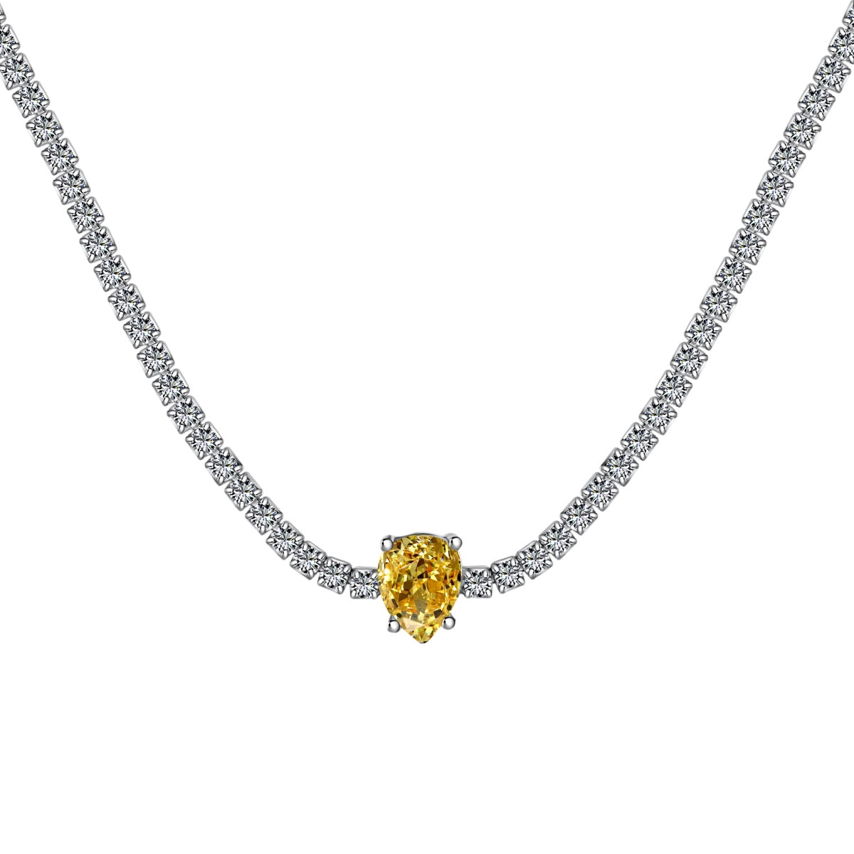 [RAFFINE]1.0 carat Unique Pear Cut Tennis Necklace
