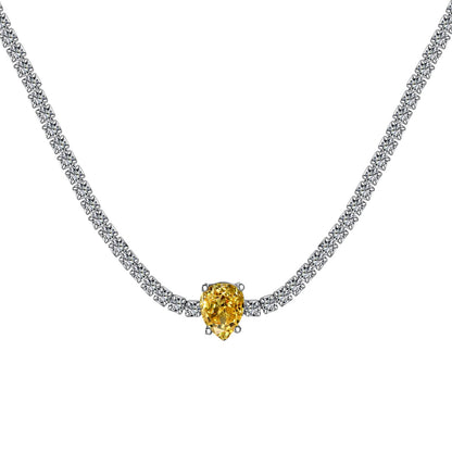 [RAFFINE]1.0 carat Unique Pear Cut Tennis Necklace
