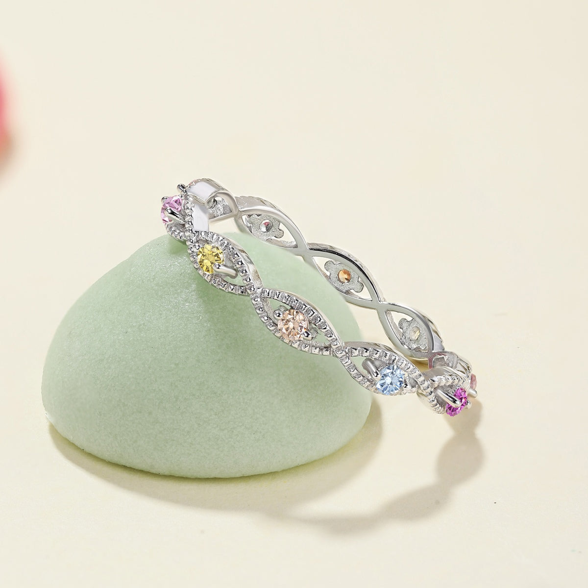 [RAFFINE]Elegant Energetic Round Cut Daily Ring