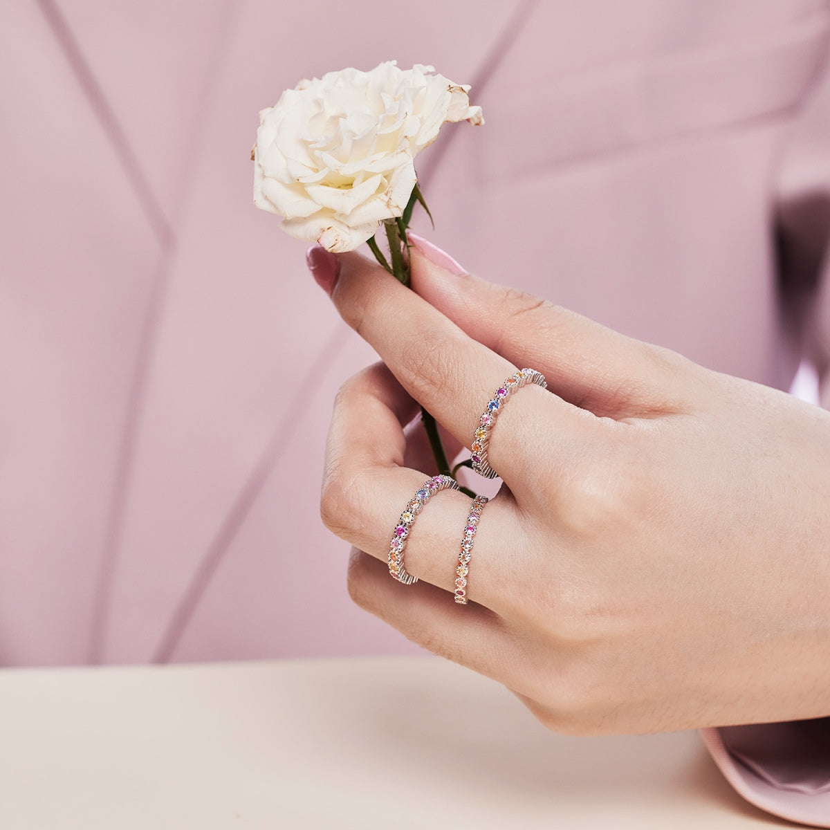 [RAFFINE]Elegant Energetic Round Cut Daily Ring