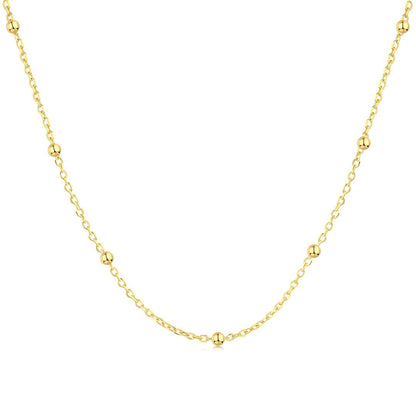 [RAFFINE]Collar sencillo con cadena de clavícula y cuentas pequeñas