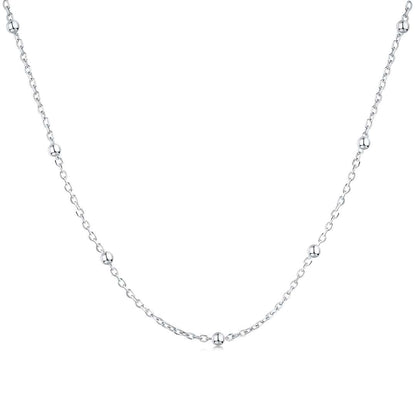 [RAFFINE]Collar sencillo con cadena de clavícula y cuentas pequeñas
