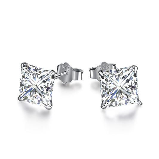 [RAFFINE]Pendientes de forma cuadrada adornada