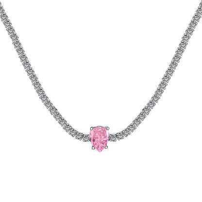 [RAFFINE]1.0 carat Unique Pear Cut Tennis Necklace