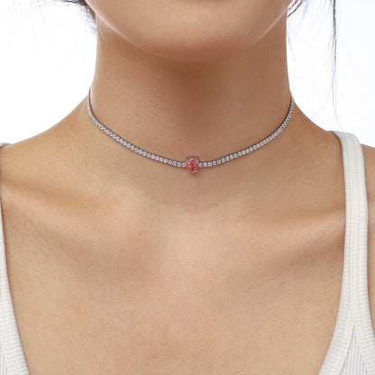 [RAFFINE]1.0 carat Unique Pear Cut Tennis Necklace