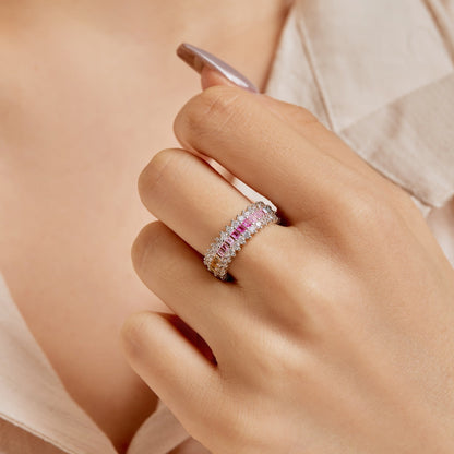 [RAFFINE]Ornate Colorful Radiant Cut Daily Ring