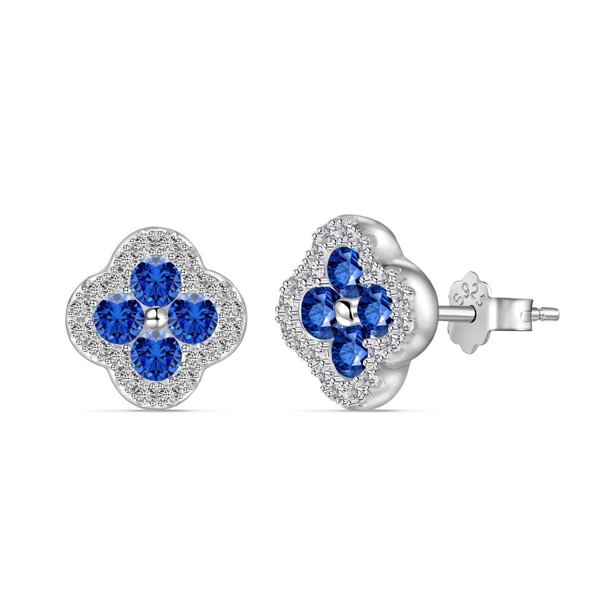 [RAFFINE]Pendientes con forma de flor de trébol de cuatro hojas
