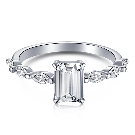 [RAFFINE]1.0 Carat Dainty Resplendent Radiant Cut Daily Ring