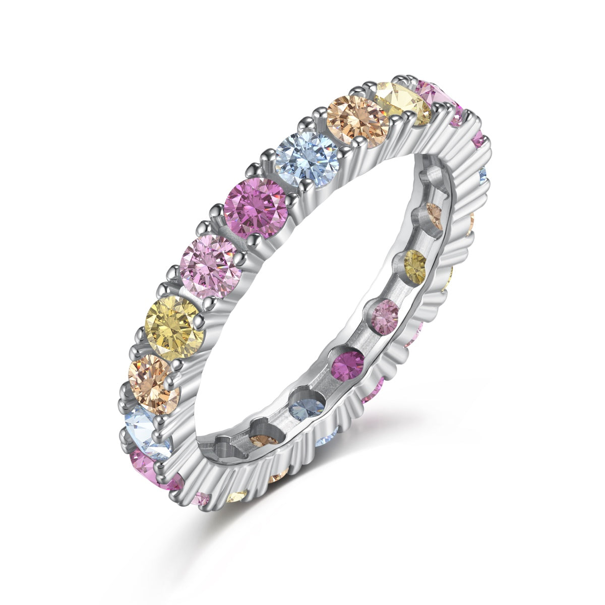 [RAFFINE]Dazzling Lustrous Round Cut Tennis Ring