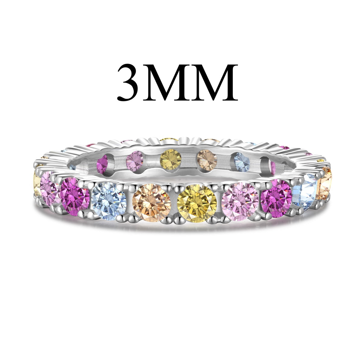 [RAFFINE]Dazzling Lustrous Round Cut Tennis Ring