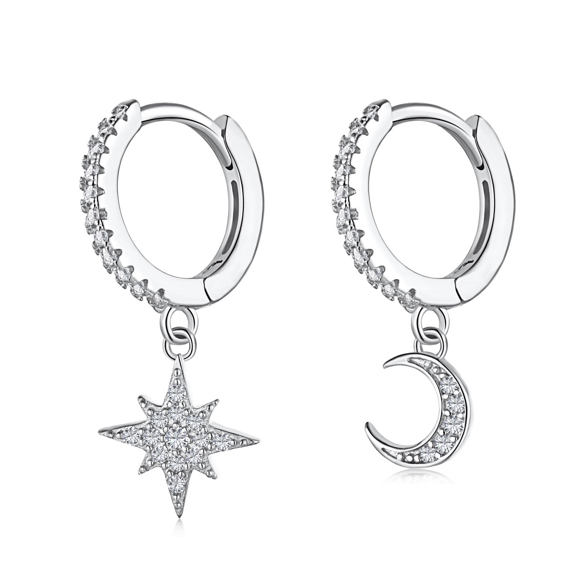 [RAFFINE]Pendientes asimétricos de estrella y luna