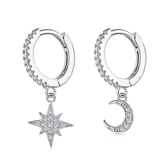 [RAFFINE]Pendientes asimétricos de estrella y luna