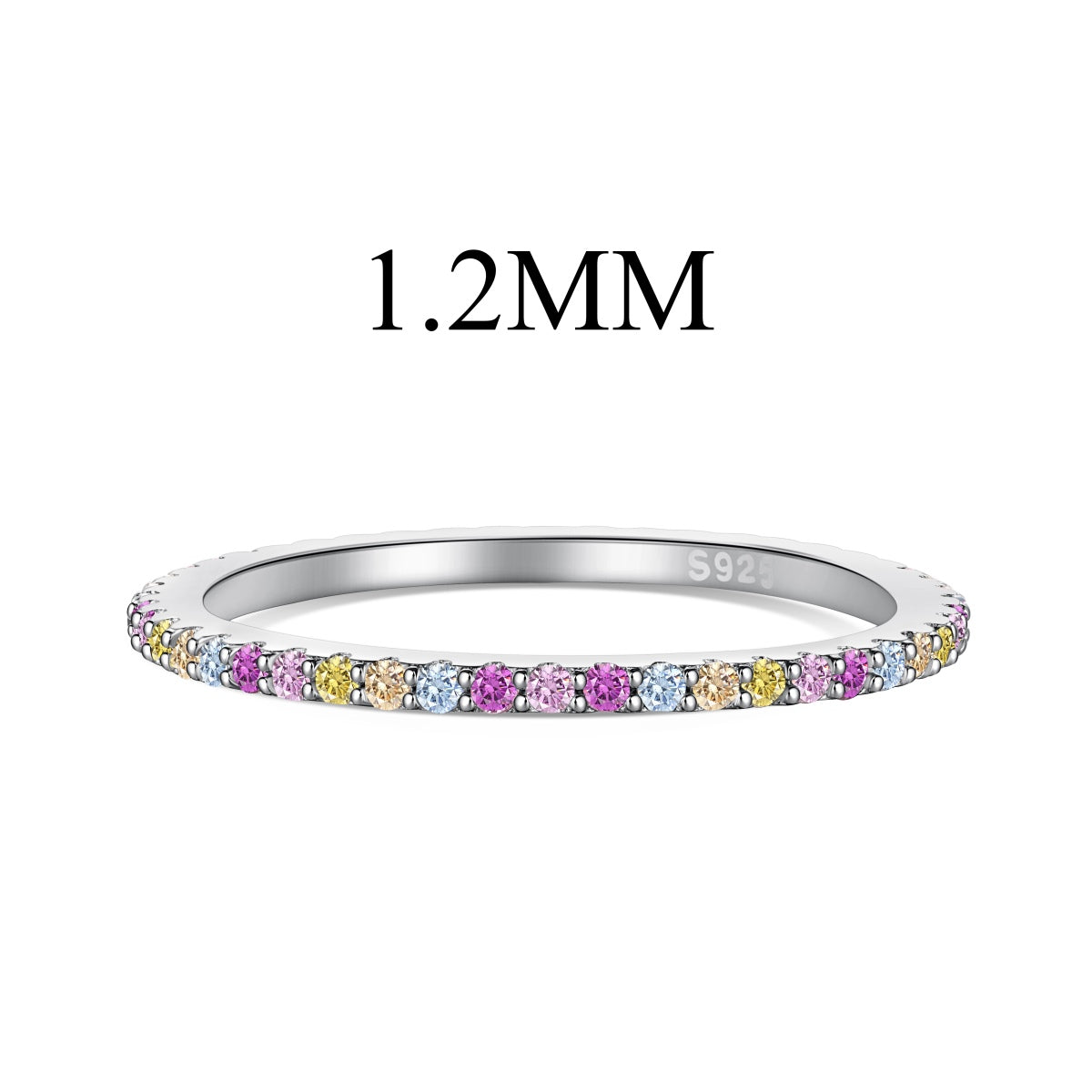 [RAFFINE]Ornate Colorful Round Cut Tennis Ring