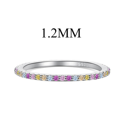 [RAFFINE]Ornate Colorful Round Cut Tennis Ring